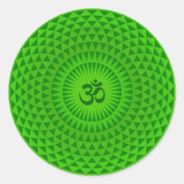 Sticker Rond Emerald Green Lotus volant de méditation de fleurs (Devant)