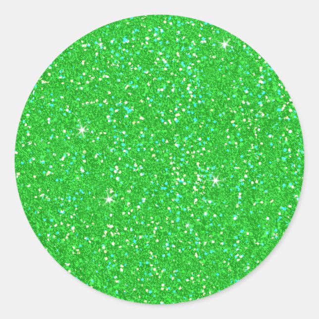 Sticker Rond Émeraude Vert Parties scintillant Effet Étincelle (Devant)