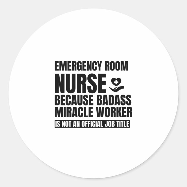 Sticker Rond Emergency room nurse (Devant)
