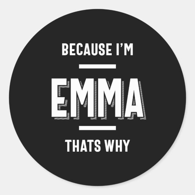 Sticker Rond Emma Nom Femme Personnalisée Fille (Devant)