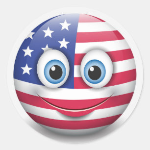 Sticker Rond Emoji américain