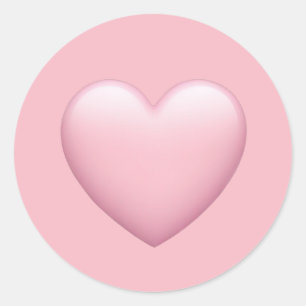 Sticker Rond Emoji Cœur Rose – Art Symbolique Doux et Aimant