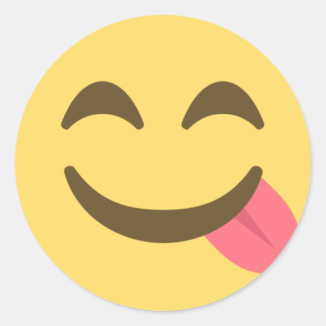 Sticker Rond Emoji de la langue drôle (Devant)