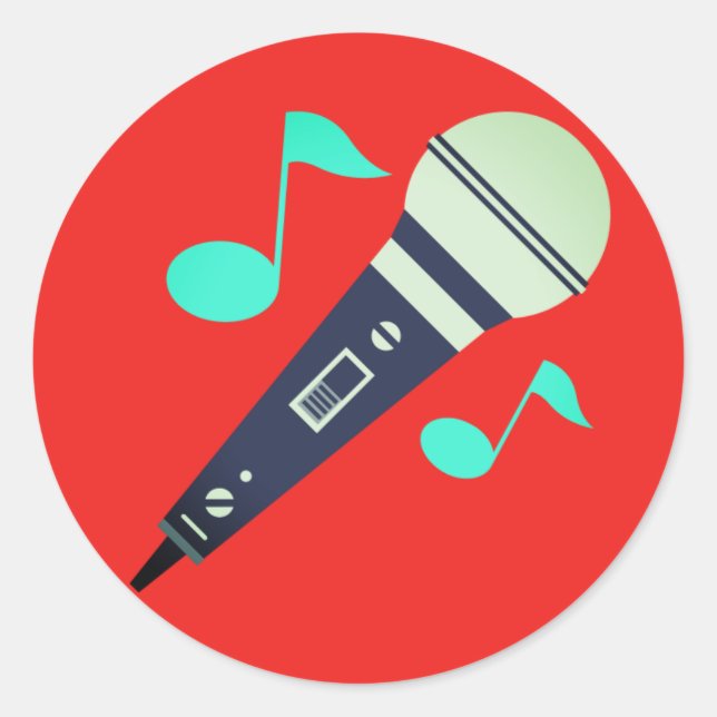 Sticker Rond Emoji du microphone musical (Devant)