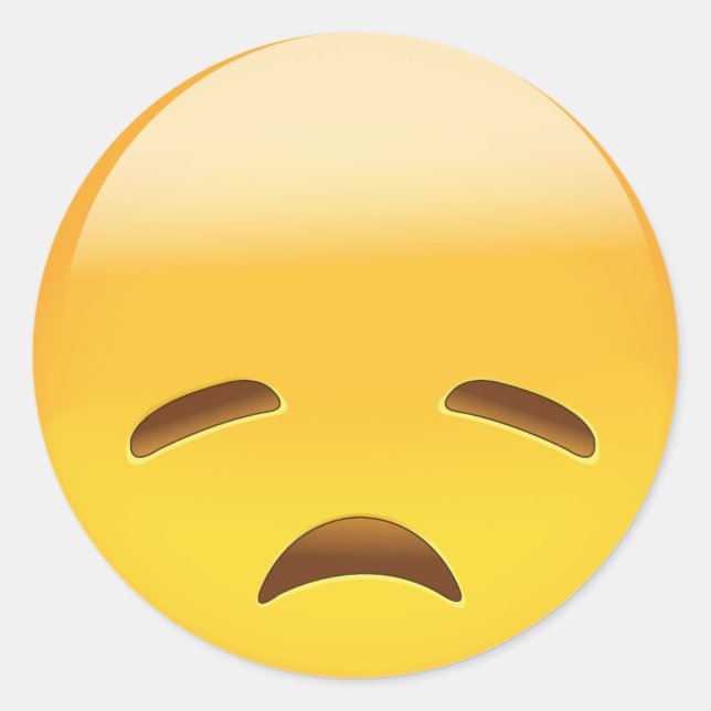 Sticker Rond Emoji du visage déçu (Devant)