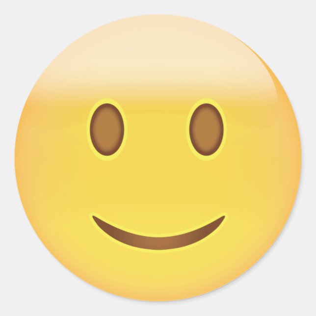 Sticker Rond Emoji du visage légèrement souriant (Devant)