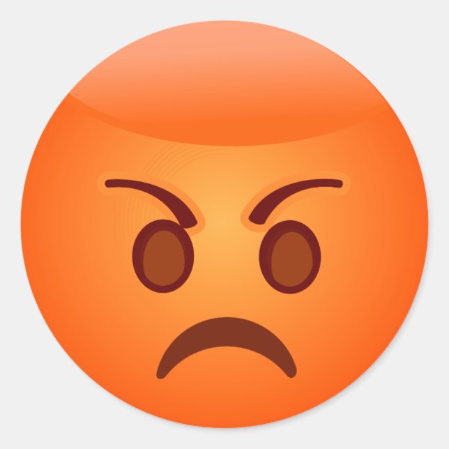 Sticker Rond Emoji en colère/fou (Devant)