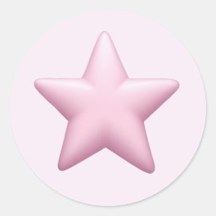 Sticker Rond Emoji étoile rose - Belle et brillante icône Art
