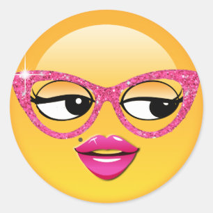 Sticker Rond Emoji Flirty Girl ID227
