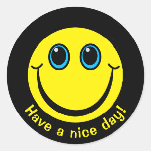 Sticker Rond Emoji font face ont un beau jour