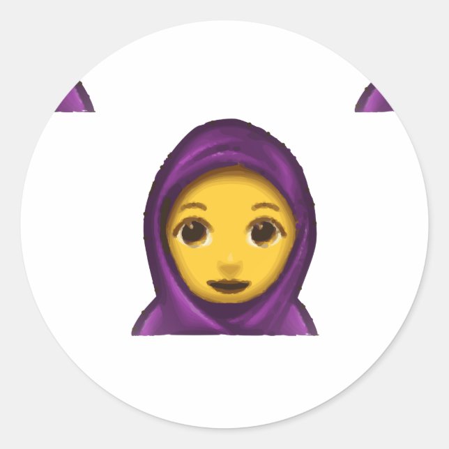 Sticker Rond emoji hajib (Devant)