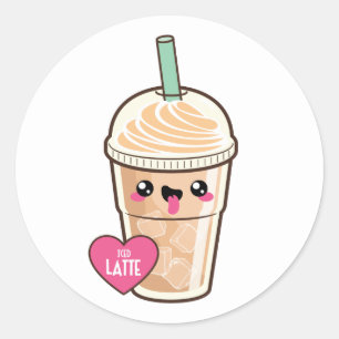 Sticker Rond Emoji Iced Latte