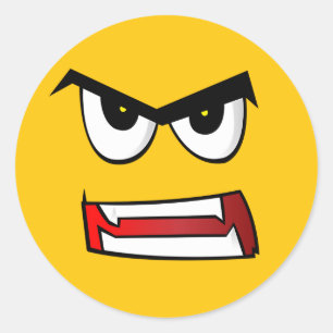 Sticker Rond Emoji jaune d'Ange