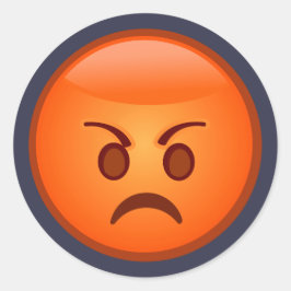 Sticker Rond Emoji Mad Face