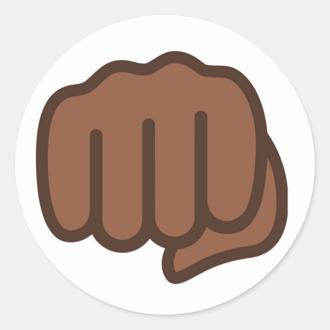 Sticker Rond Emoji, premier coup de poing cool (Devant)