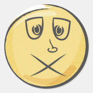 Sticker Rond Emoji rétro malade