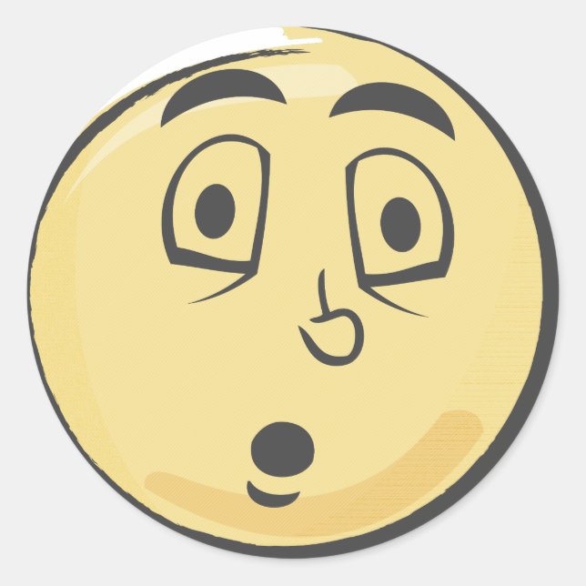 Sticker Rond Emoji rétro surpris (Devant)