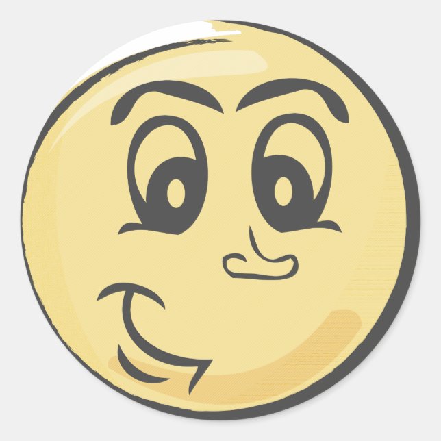 Sticker Rond Emoji souriant rétro (Devant)