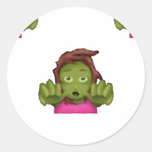Sticker Rond emoji zombie femme