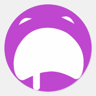 Sticker Rond Emoticon de Pleure Violette