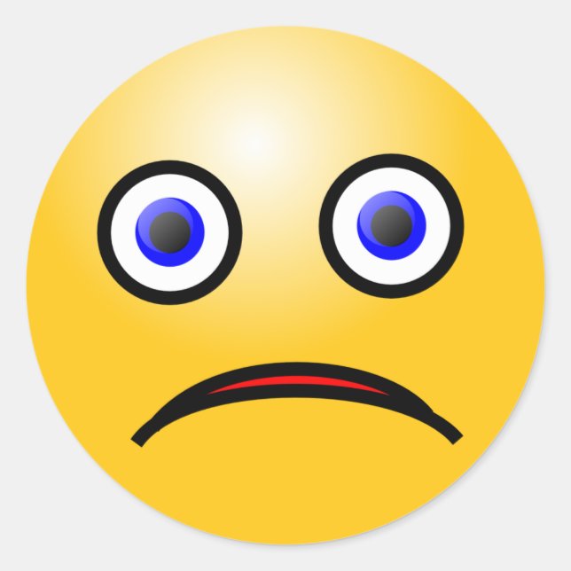 Sticker Rond Emoticon triste visage (Devant)