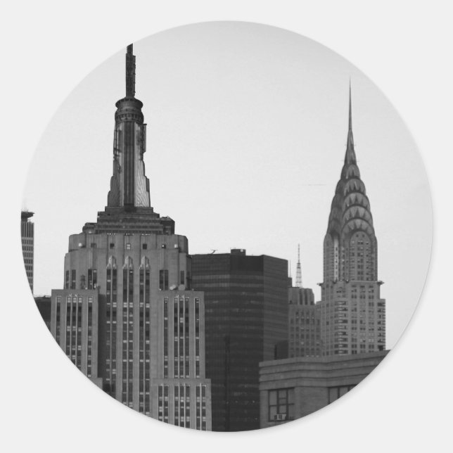 Sticker Rond Empire State Building Photo (Devant)