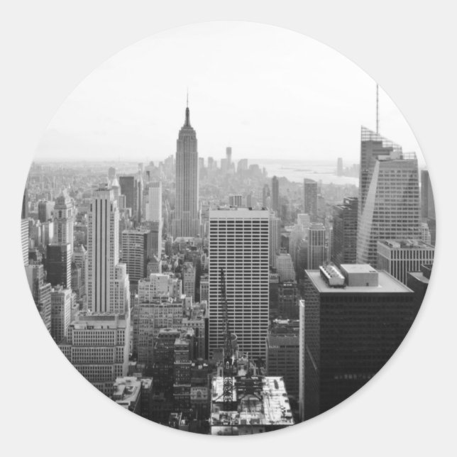Sticker Rond Empire States Building (Devant)