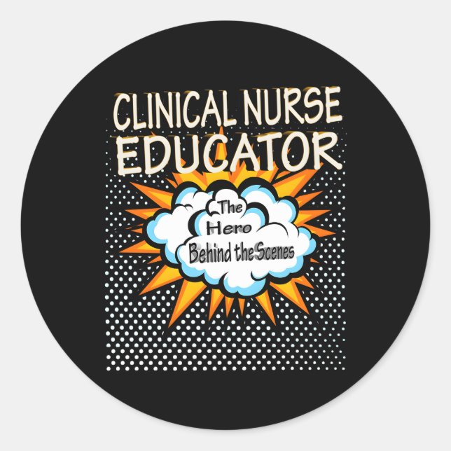 Sticker Rond Emploi héroïque de l'infirmière éducatrice cliniqu (Devant)