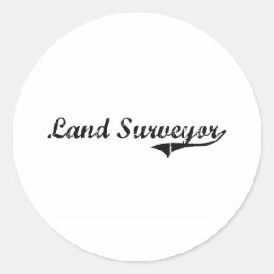 Sticker Rond Emploi professionnel de l'arpenteur foncier