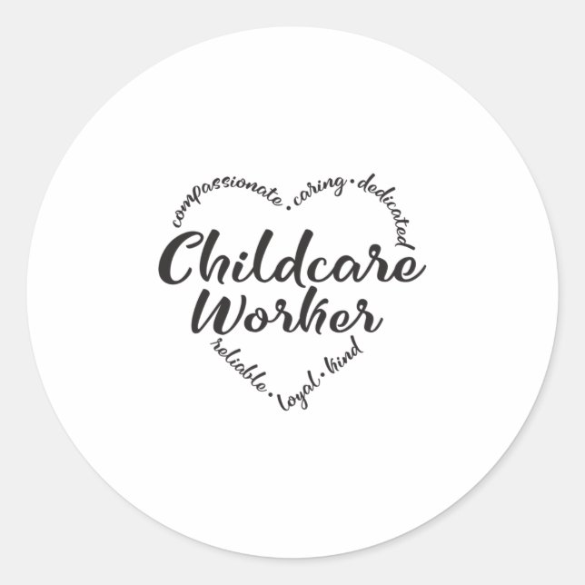 Sticker Rond Employé de garde d'enfants, prestataire de service (Devant)