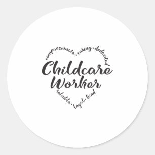 Sticker Rond Employé de garde d'enfants, prestataire de service