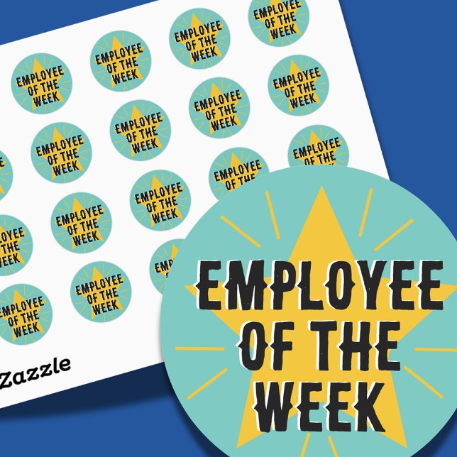 Sticker Rond Employé de la semaine Étoile Boss badge du travail (Créateur téléchargé)