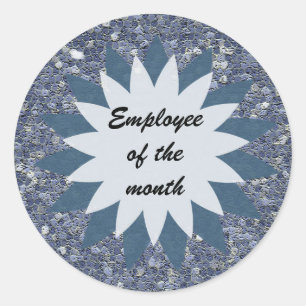 Sticker Rond Employé du mois de la reconnaissance Mosaïque bleu
