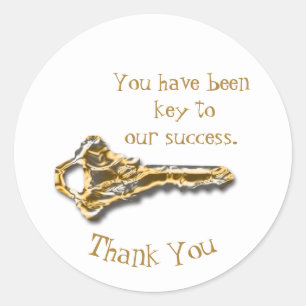 Sticker Rond Employé Reconnaissance Gold Silver Key Professionn