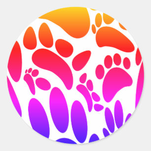 Sticker Rond Empreinte Abstraite colorée