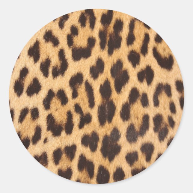 Sticker Rond empreinte de léopard animal sauvage chic (Devant)