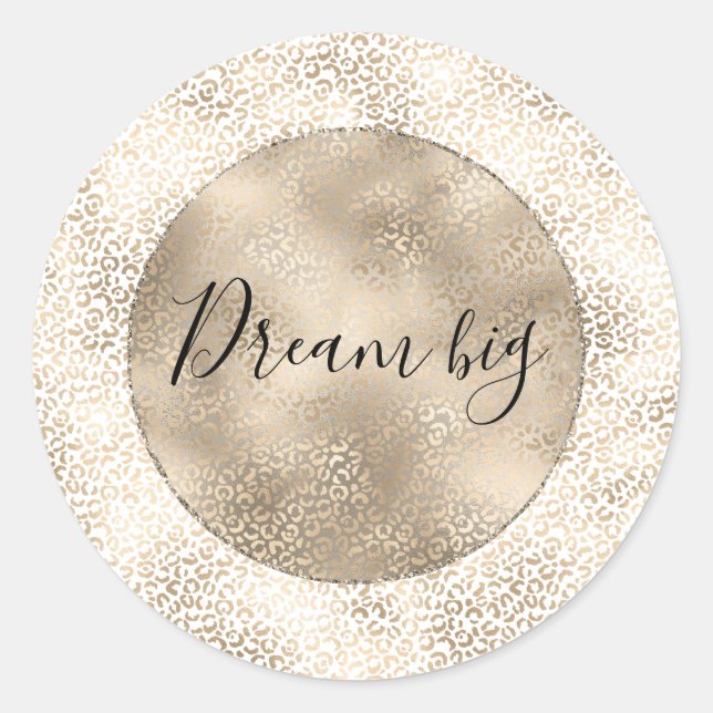 Sticker Rond Empreinte de léopard de bronze or (Devant)