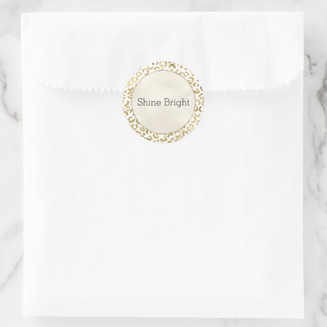 Sticker Rond Empreinte de léopard Gold Glam (Sac)