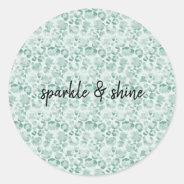 Sticker Rond Empreinte de léopard Mint Glam (Devant)