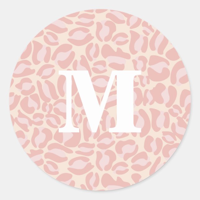 Sticker Rond Empreinte de léopard Monogram Classic Pink Jungle  (Devant)