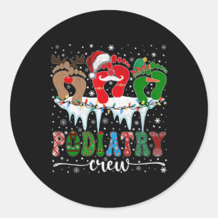 Sticker Rond Empreinte de Noël Docteur Podiatriste Podiatrie Cr