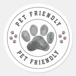 Sticker Rond empreinte de patte aquarelle pour animaux de compa