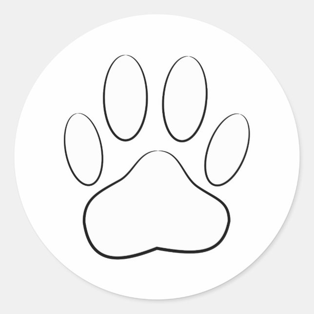 Sticker Rond Empreinte de patte blanc (Devant)