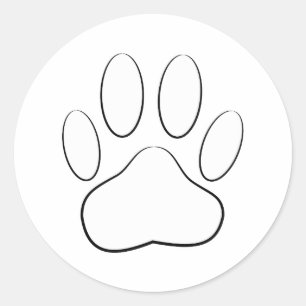 Sticker Rond Empreinte de patte blanc