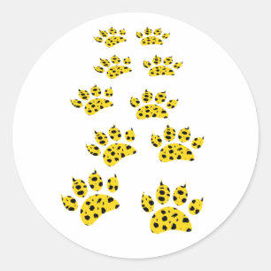 Sticker Rond Empreinte de patte Cheetah