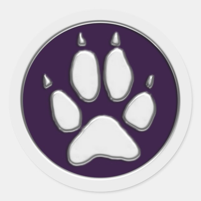 STICKER ROND EMPREINTE DE PATTE COYOTE (Devant)