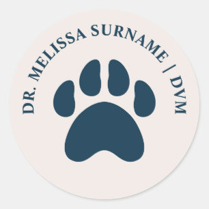 Sticker Rond Empreinte de patte d'animal de n'importe quelle co