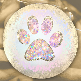 Sticker Rond empreinte de patte de animal de compagnie design c