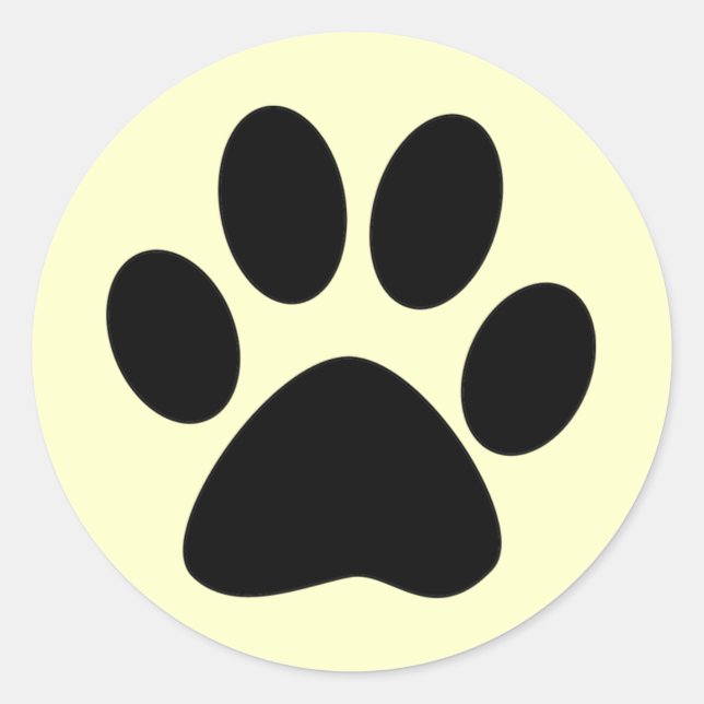 Sticker Rond Empreinte de patte de chat (Devant)