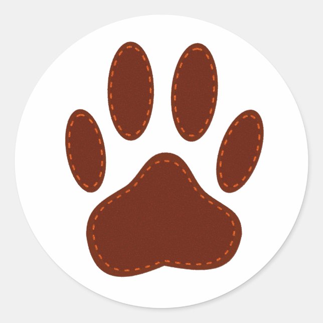 Sticker Rond Empreinte de patte de chien à pattes (Devant)